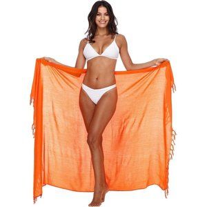 NEW Womens Beach Cover Up Sarong Swimsuit - Orange